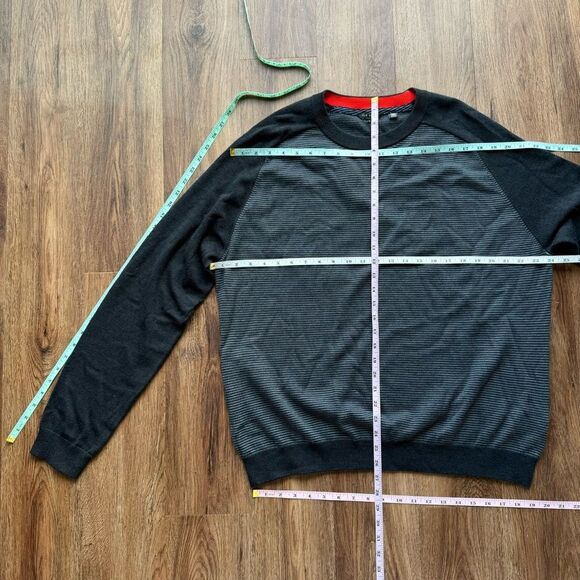 TED BAKER Topup Gray Striped Crew Neck Sweater Preppy Classic - Picture 10 of 11